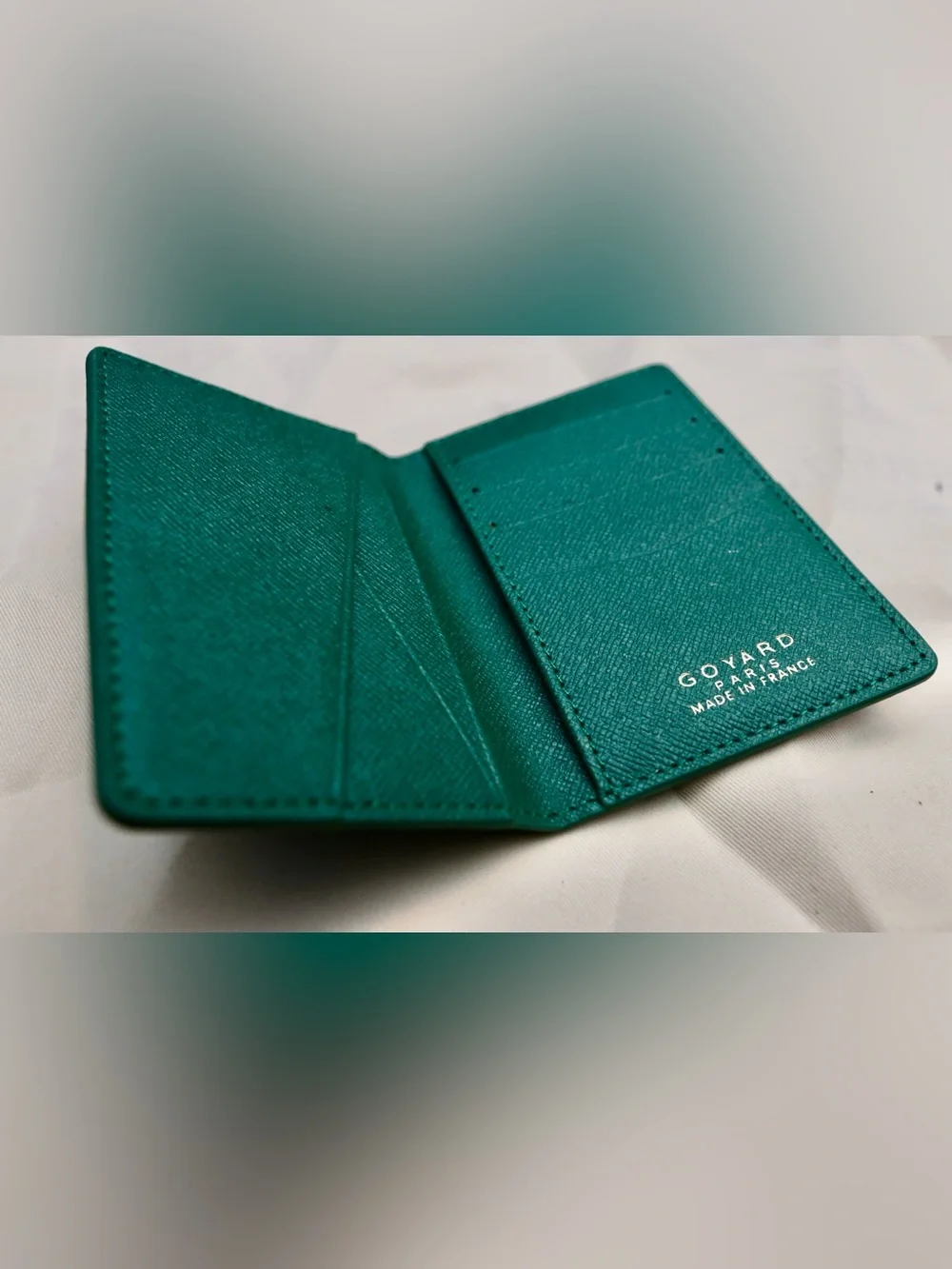 Goyard Green Leather Card & Key Pocket Holder